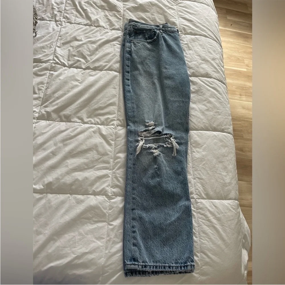 ⛱️AGOLDE - Light Blue Riley High Rise Straight Leg Jeans - 32